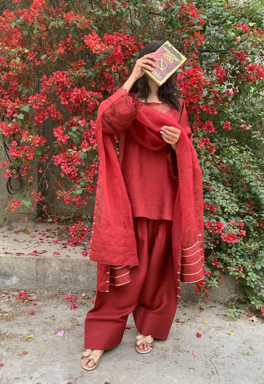 GN-84 || Ruby || Dabka Farshi Delight